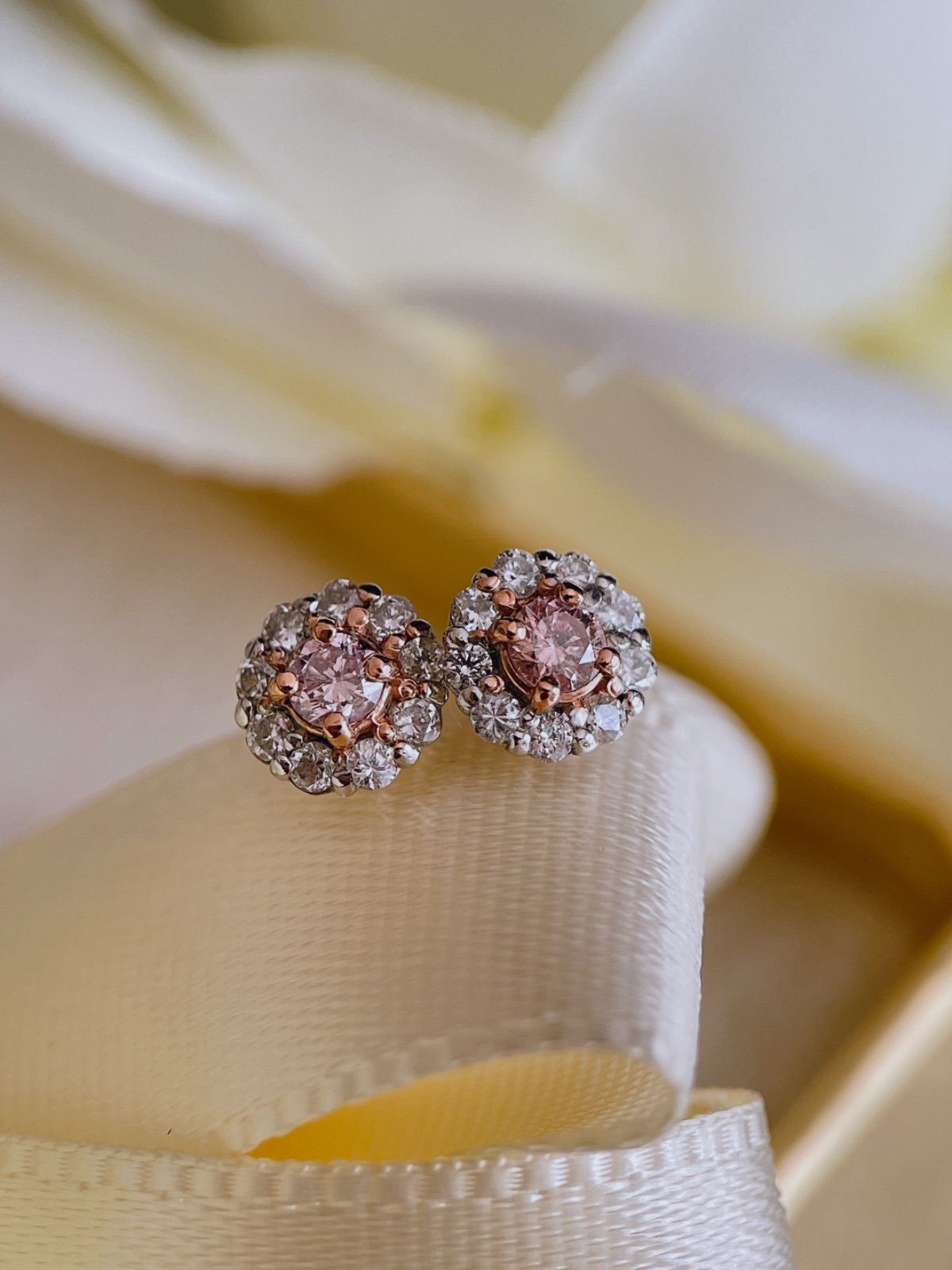 ピンクダイヤモンド ネックレス ファンシーライトピンク 鑑定書 0.103ct