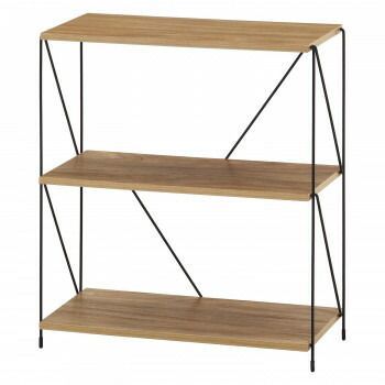 不二貿易 C|D 77561 EZBOワイヤーラック3段 60幅 OAK NA