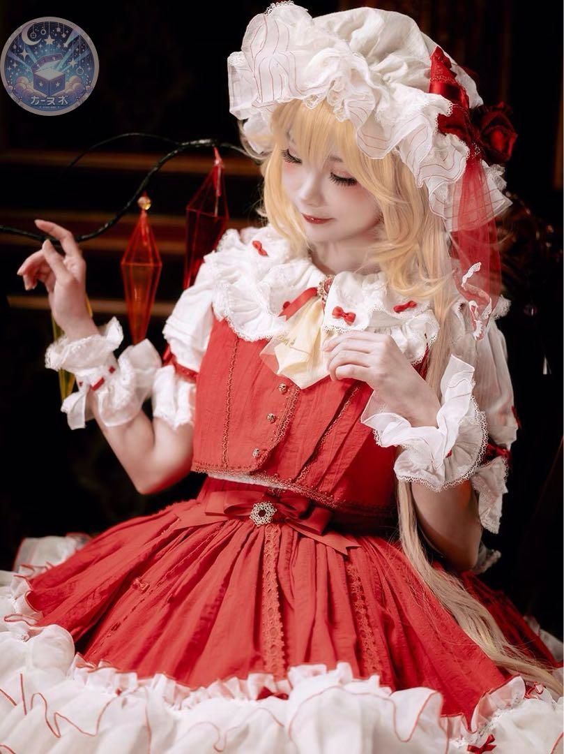 ♥ 森森仙 東方project 東方プロジェクト フランドール コスプレ衣装 コスチューム ハロウィン仮装 イベント衣装 コスプレセット 高品質コスプレ 再現度高め