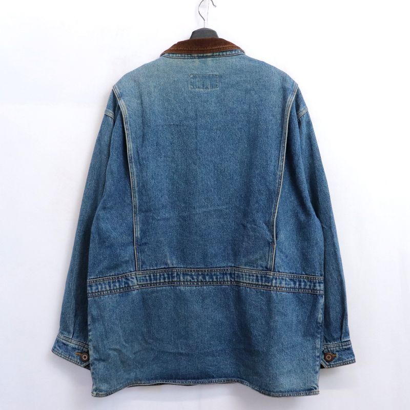 90s vintage Eddie Bauer デニム 襟コーデュロイ ハンティング