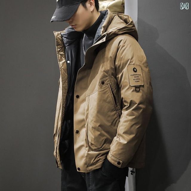 [XL ]メンズ  服  シンプル ファッション オシャレ 大人 かっこいい 大きいサイズ ストリート 紳士服 冬 アウトドア 防風 フード ダウン ジャケット 登山 スキー スポーツ 厚手