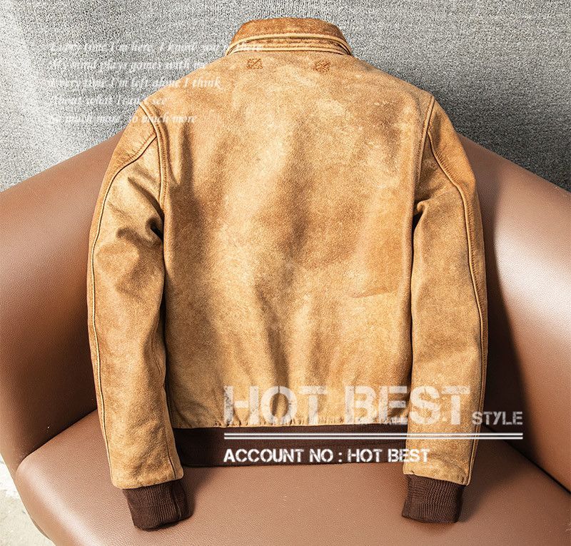 上質 メンズ レザー ジャケット ヴィンテージ加工 カウハイド 復刻40's