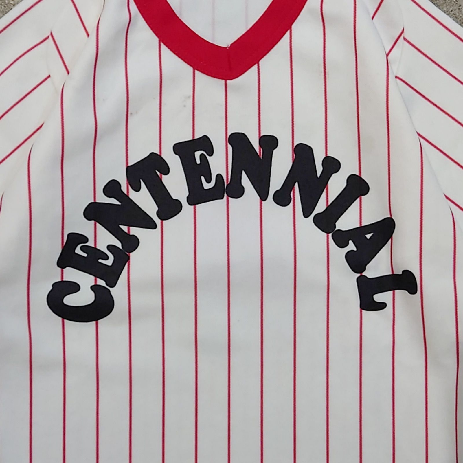 WILSON / 80s centennial college baseball uniform / ウィルソン ユニフォーム 80s USA  アメリカ製 ゲームシャツ センテニアルカレッジ ホワイト×レッド S