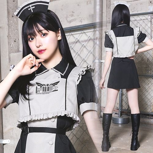モノキューレ ナース　　[戦闘系コスチューム ナース服 武装乙女 コスプレ スタイリッシュ 衣装 かっこいい クール モノトーン ワルキューレ ハロウィン イベント]【A-2147_907800】