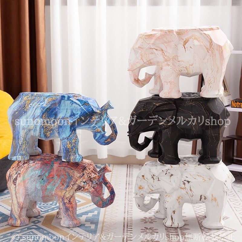 象 スツール スタッキング - フット スツール サイドテーブル おしゃれ かわいい 個性的 インテリア 動物 アニマル カラフル