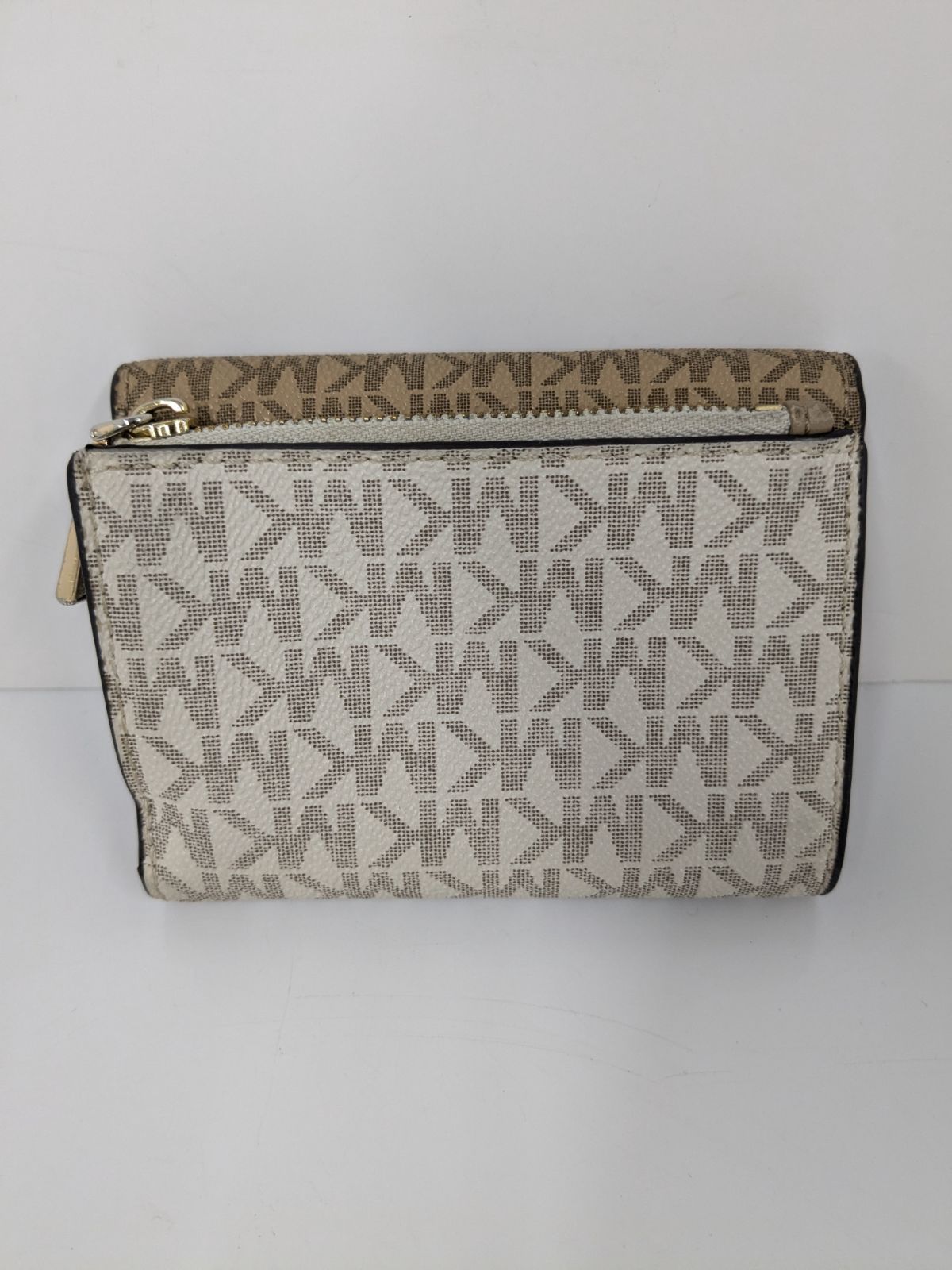 マイケルコース 三つ折り財布 シグネチャー ベージュ バニラコンボ