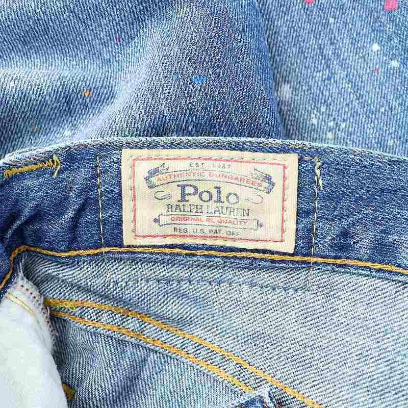 POLO RALPH LAUREN - 美品 Polo Ralph Lauren ポロラルフローレン ペイント×リペア加工 デニムパンツ ジーンズ  W26 インディゴブルー レディース 古着 中古 USEDの通販 by ブランド古着のリュクス｜ポロラルフローレンならラクマ