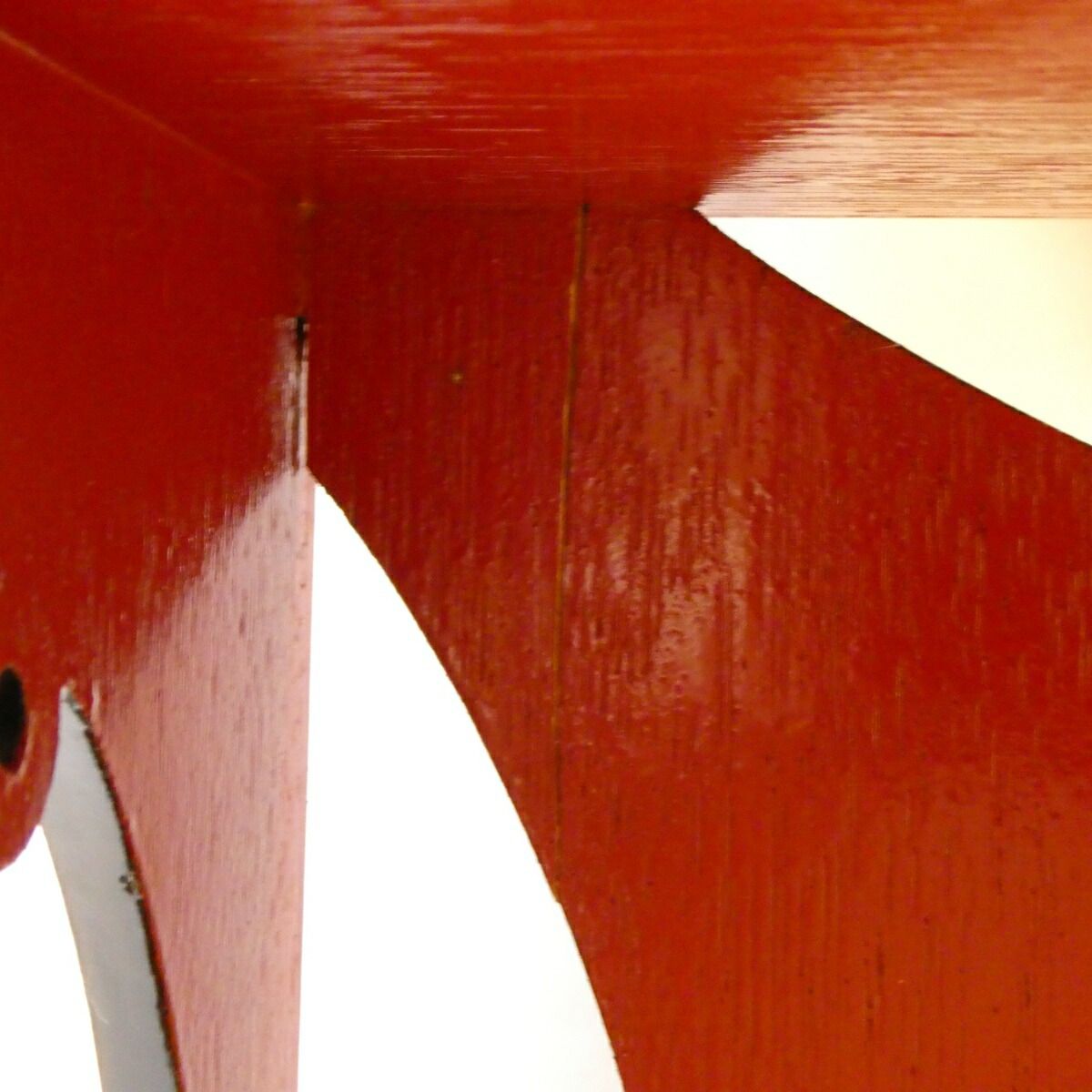 一元斎好写 雪輪棚 朱 江戸千家 不白流 固定式 掻合塗 茶道具 ヴィンテージ小物 貝細工