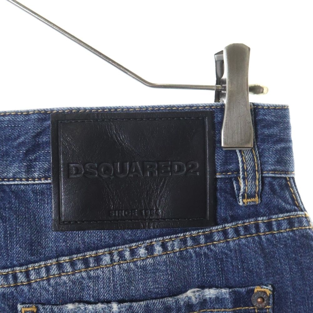 専用 正規品 ディースクエアード レディース ワッペン ダメージ デニムスカート DSQUARED2 (ディースクエアード) 22SS ダメージ加工デニム