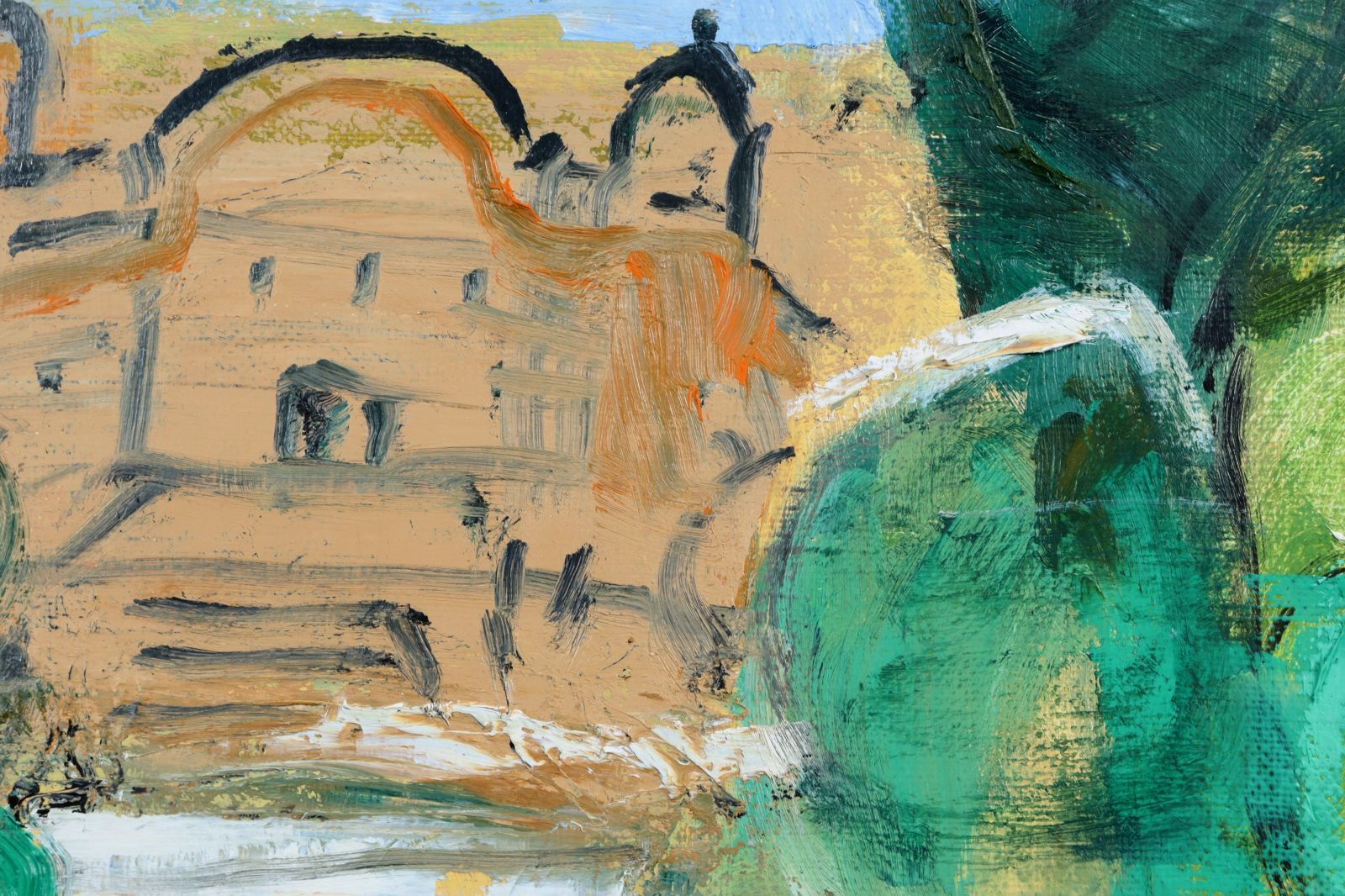 写実画　風景画　肉筆油彩画　直筆サインあり 絵画 作者不詳 サイン入り 肉筆油絵 風景画 プライベート