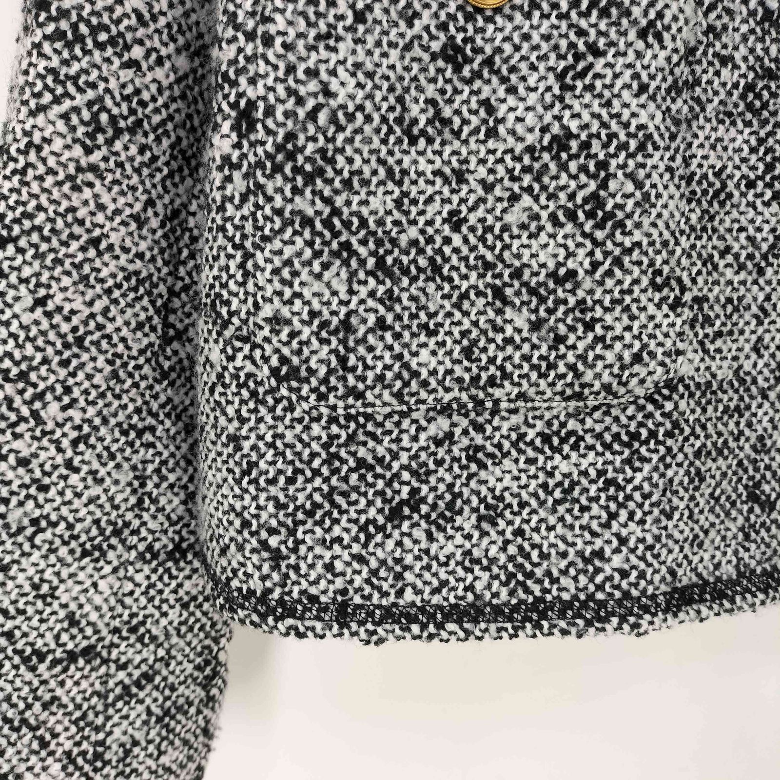 ミラオーウェン Mila Owen 金釦ノーカラーツイードジャケット