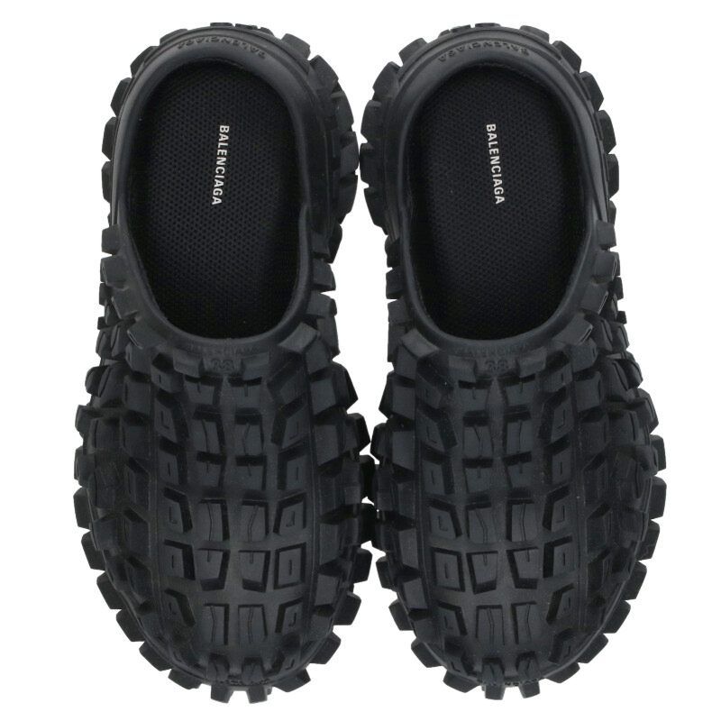 バレンシアガ　サンダル38 BALENCIAGA バレンシアガ POOLスライドサンダル 白 黒 #38