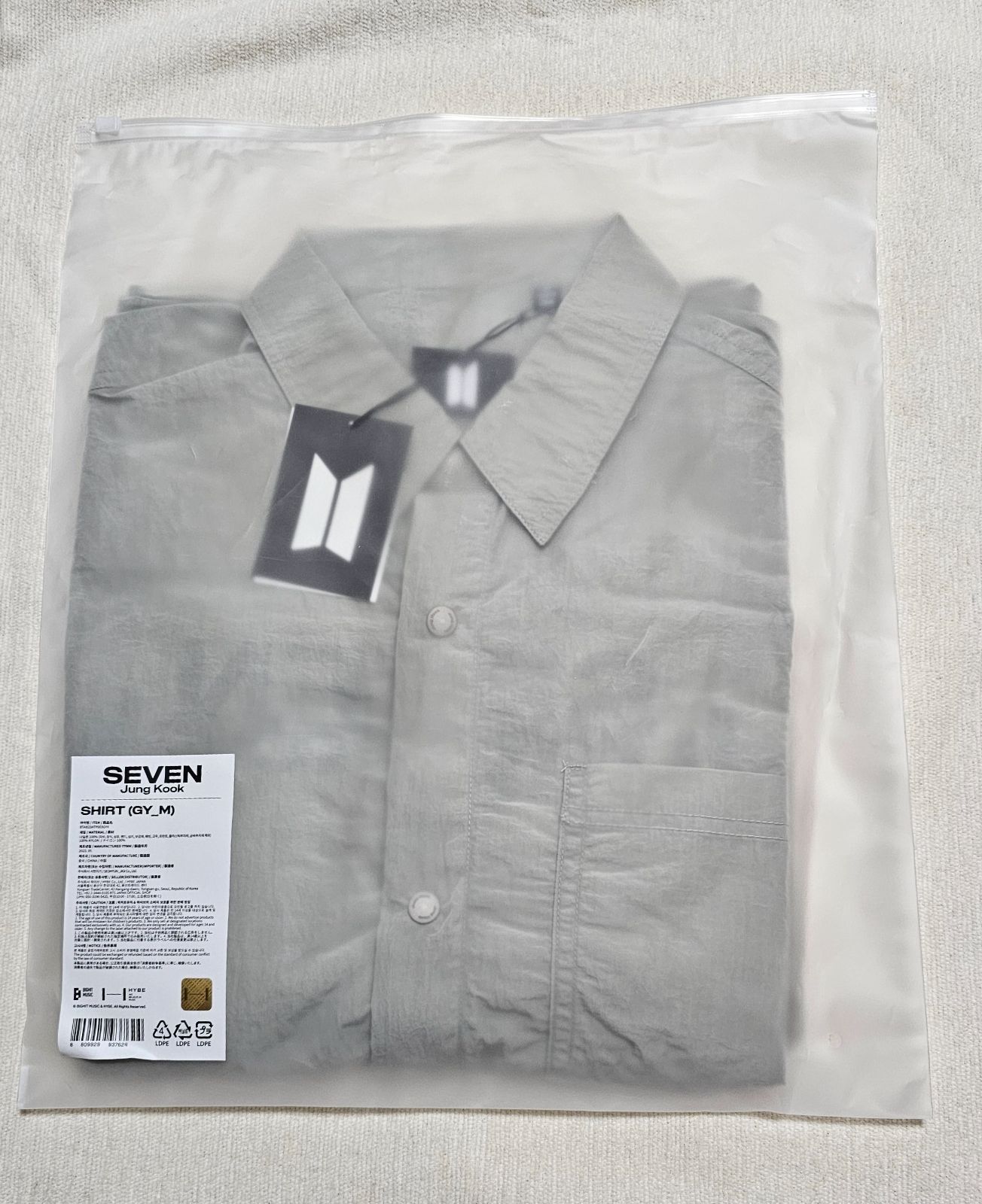 新品 SEVEN ジョングク SHIRT（GY-M）＆トレカ