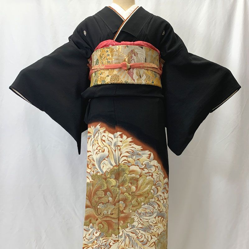 留袖　昭和時代　時代物　　786 留袖 レンタル 5319双び鳳凰文様 | 着物レンタルの京都かしいしょう