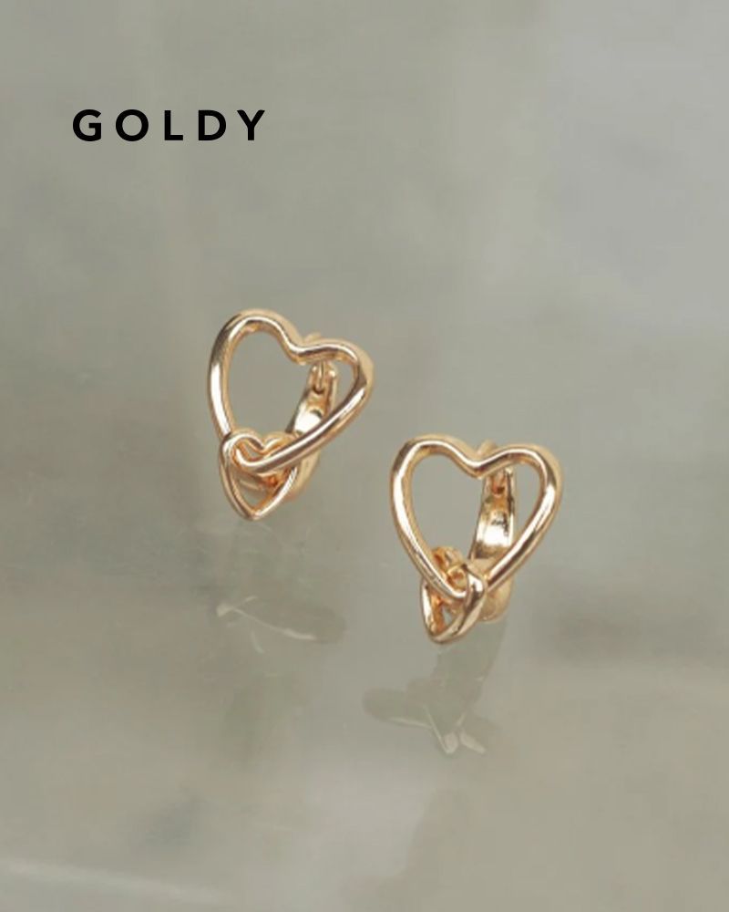 GOLDY/ゴールディ/ダブル ハート ワンタッチ ピアス/アクセサリー/1240805