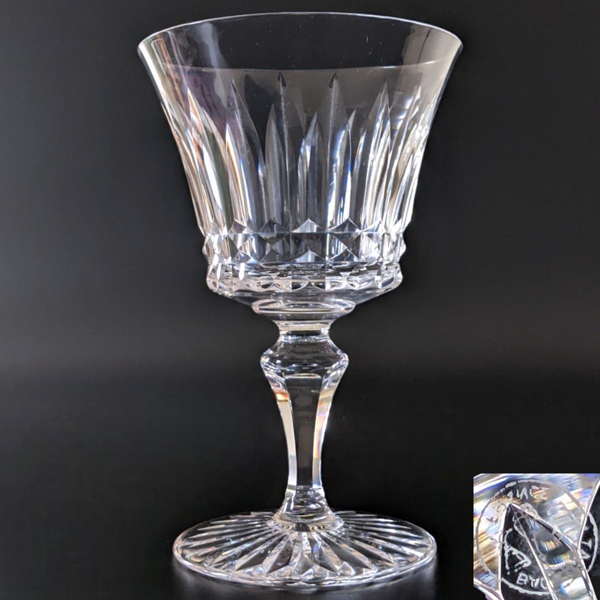 超 ◆アンティークバカラ Baccarat バッキンガム Buckingham グラス スターカットフット 高さ16.2cm バックスタンプ有◆ 712