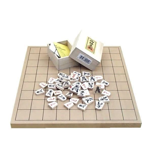 将棋セット 新かや１寸卓上接合将棋盤松竹と白椿上彫駒のセット - 将棋用品