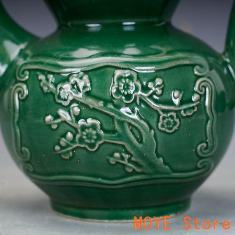 緑釉花紋執壺  茶壺  酒壺  陶磁器  現代工芸品 置物 緑釉花紋執壺 茶壺 酒壺 陶磁器 現代工芸品 置物 - メルカリ