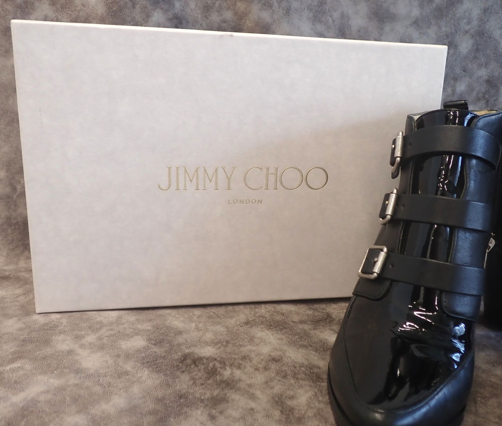 JIMMY CHOO ジミーチュウ ショートブーツ レザー ブラック 22cm 未使用