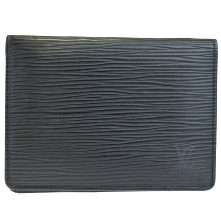 【中古】 ルイヴィトン LOUIS VUITTON ポルト 2 カルト ヴェルティカル パスケース 定期入れ エピ ノワール レザー M63202 08EK113