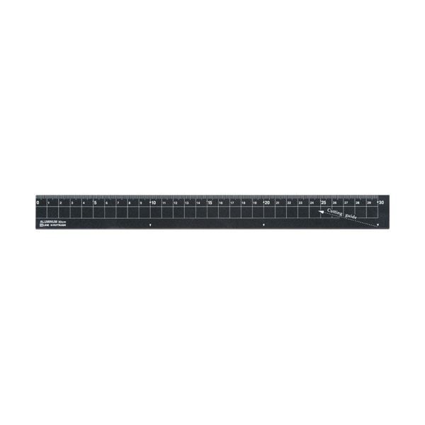 まとめ クツワ アルミ定規 30cm ブラックXS04BK 1個 ×15セット