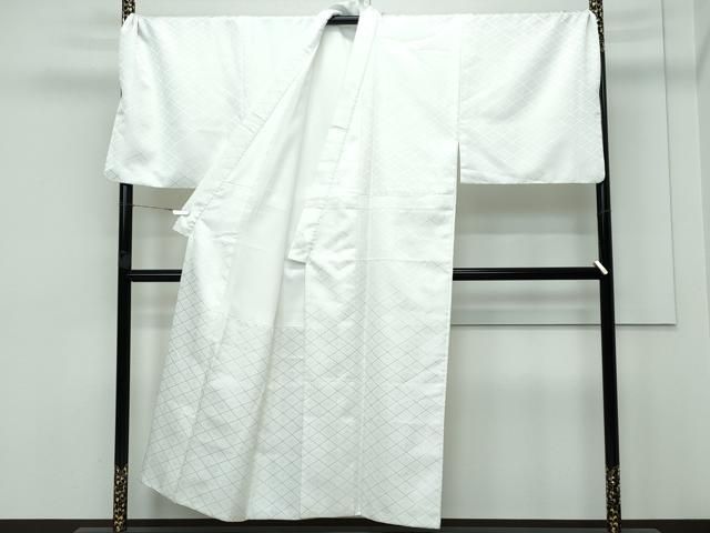 平和屋着物 上 男性 色無地 紋付き羽織 行灯袴セット キングサイズ 白地 花菱地紋 舞台衣装 洗える着物 s 5