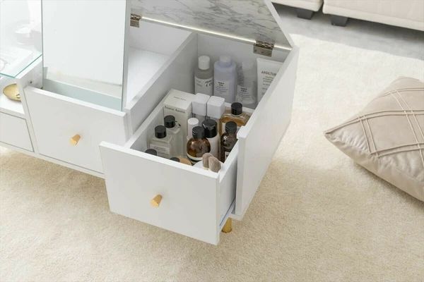 鏡付センターテーブル 収納