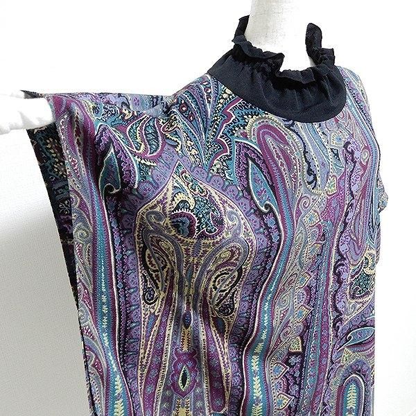 snc シセンドウ 詩仙堂 チュニック ちりめん ハイネック ペイズリー柄