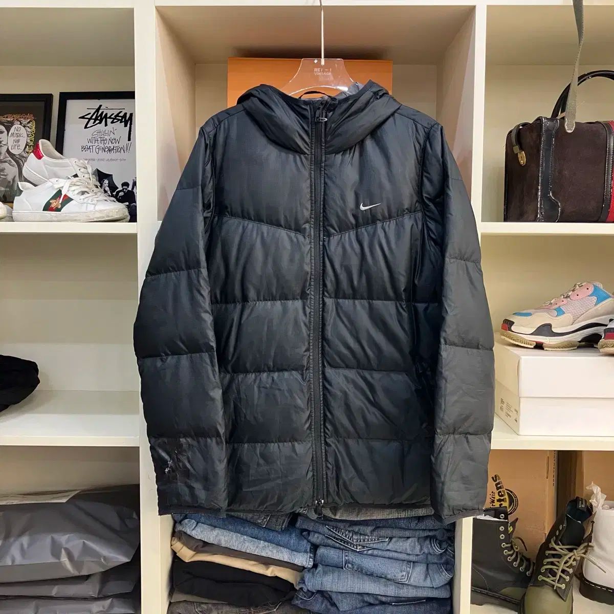 ナイキ ブラック ダウン フード アウター M