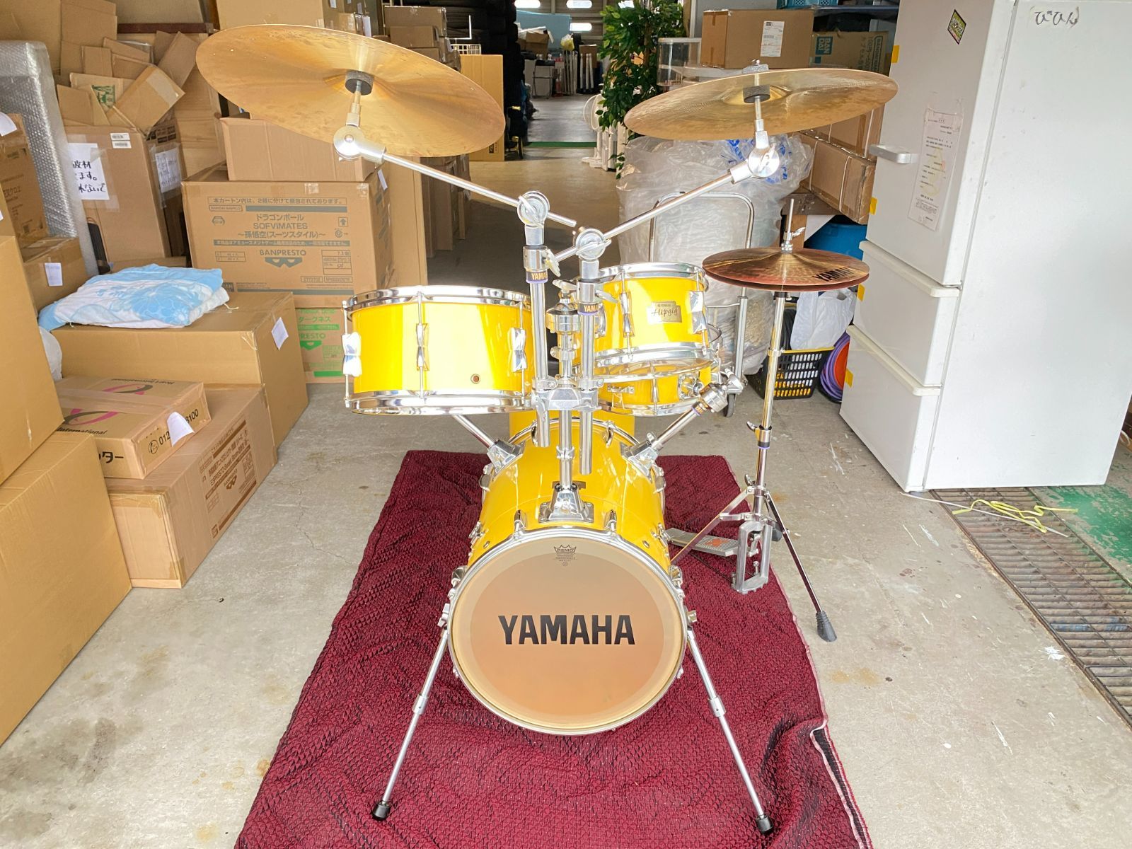 七重浜63-1-251018 品 YAMAHA Hipgig ヤマハ ヒップギグ コンパクトドラム ドラムセット イエロー けいおん 田井中律