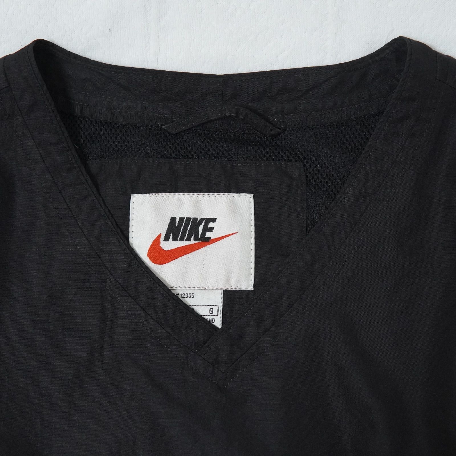 ナイキ クロップド丈 ナイロンプルオーバー M相当 ブラック 90s NIKE 