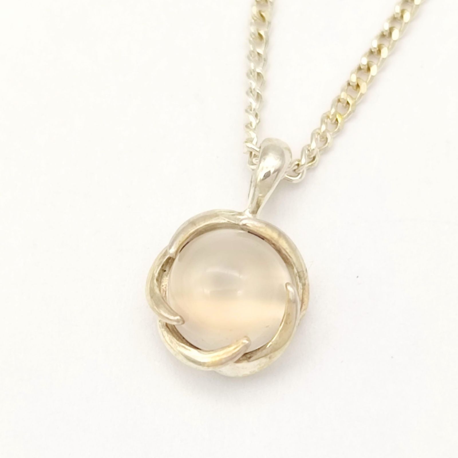 ●シルバー925・ネックレス●ムーンストーン●オーダー●ビンテージ 美品】ムーンストーンネックレス STERLINGSILVER シルバー925