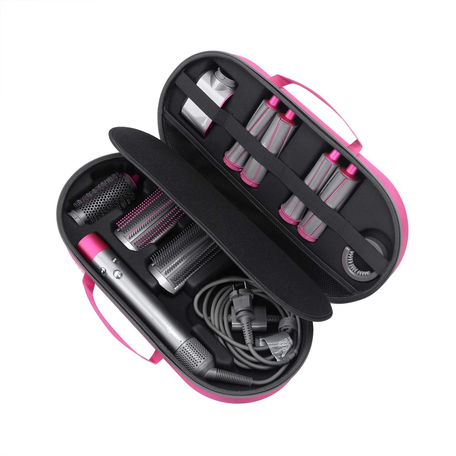 RLSOCO収納ケース Dyson Airwrap ヘアアイロン ダイソン ヘアアイロン スタイラーヘアカーラーアクセサリー対応 ピンク エアラップスタイラーだき収納でき ドライヤーは収納できない