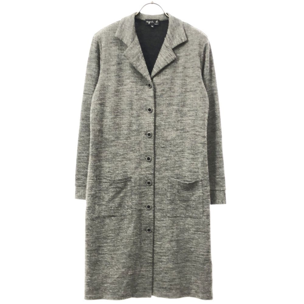 アニエスべー ウールブレンド 日本製 ヘリンボーン柄 ロング