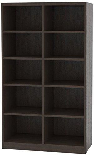 白井産業 木製 本 棚 ラック 高さ150 幅77 奥行44cm タナリオ オーダー メイド ダーク オーク 強化棚 棚板8枚 TNL-EM15077FSTF2DK