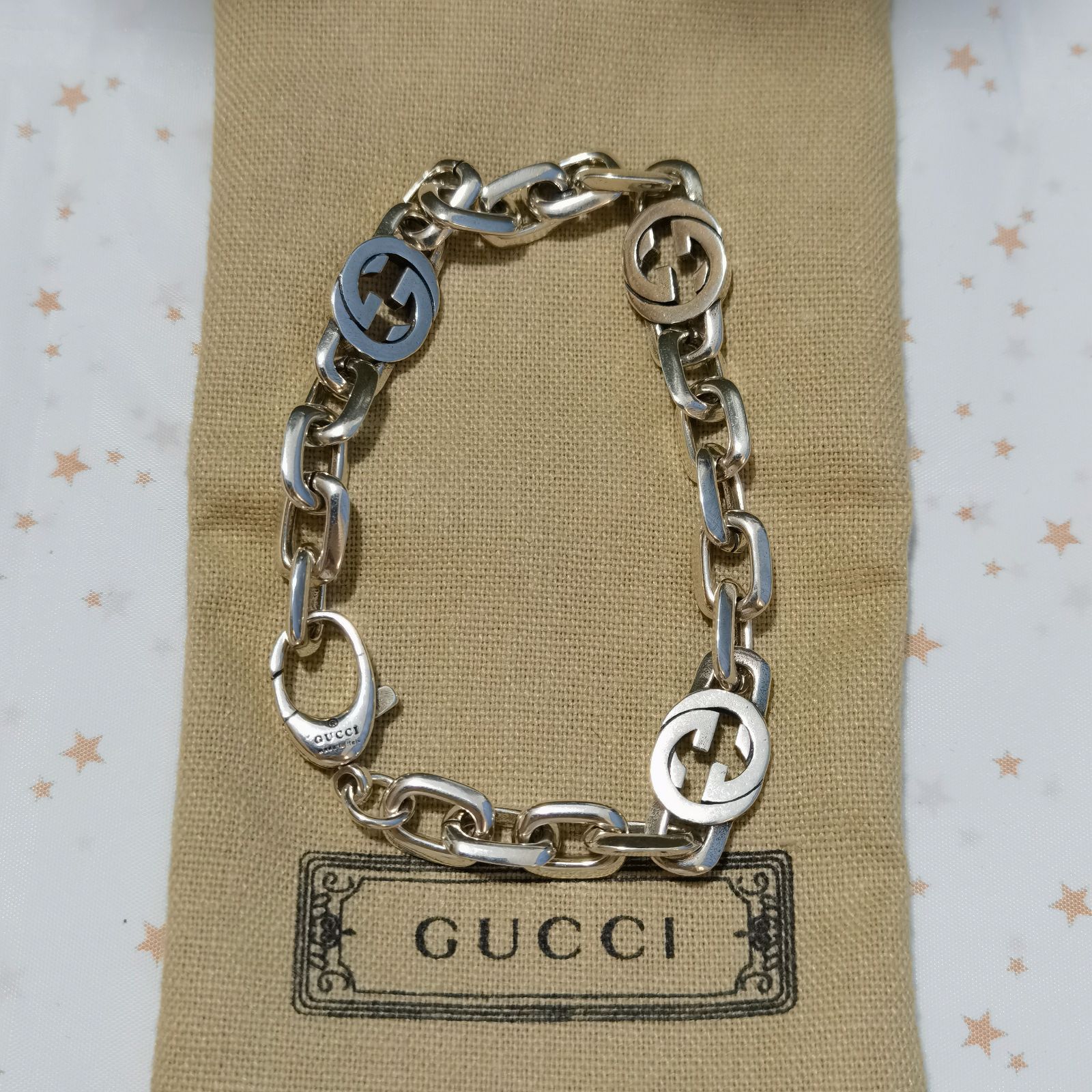 🌷︎人気の美品🌷︎GUCCI グッチ インターロッキングG シルバー ブレスレット - メルカリ