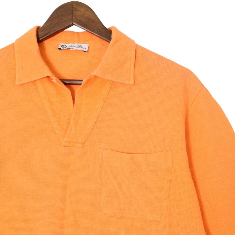 Loro Piana コットンオレンジポロシャツ 半袖 S サイズ ロロピアーナ Loro Piana コットン 鹿の子 ポロシャツ
