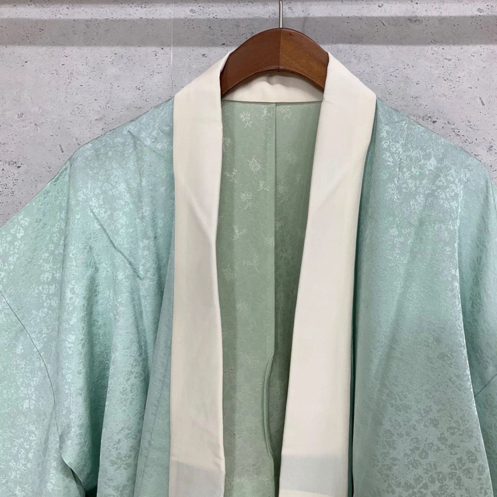 丹後ちりめん◆長襦袢◆半衿付き◆袖無双◆仕付け糸付き◆さが美◆ニューはればれ加工◆裄長◆裄67.5肩丈134.5◆小紋紬附下訪問着留袖袷単衣夏着物◆K1023
