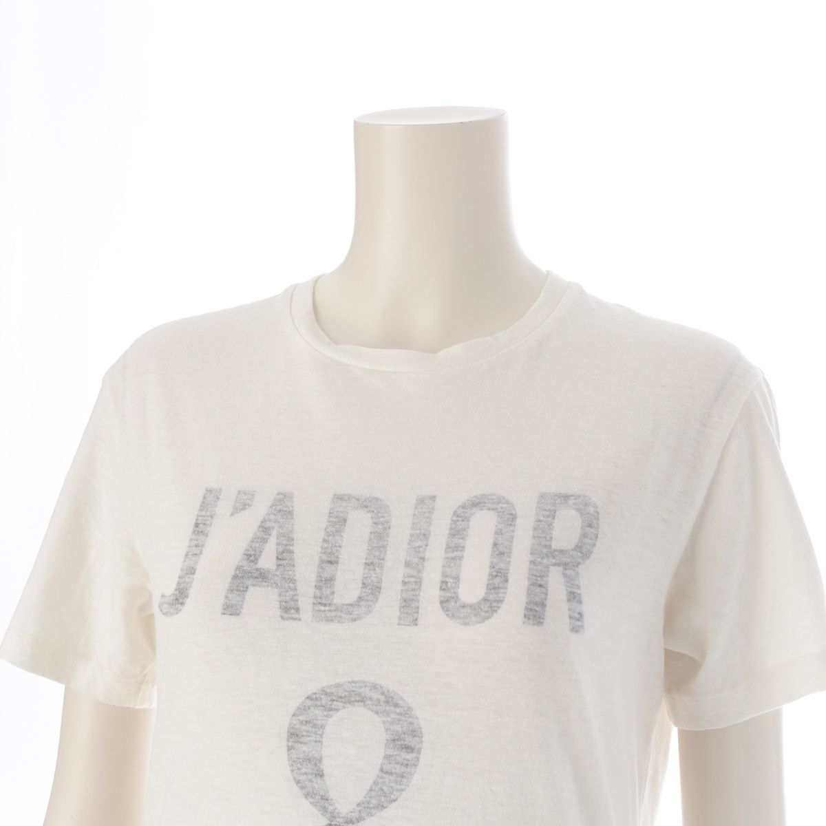 ディオール　定番　J'ADIOR 8 Tシャツ　S 白 L AUTH Christian Dior Linen J'adior 8 Embellished Logo White