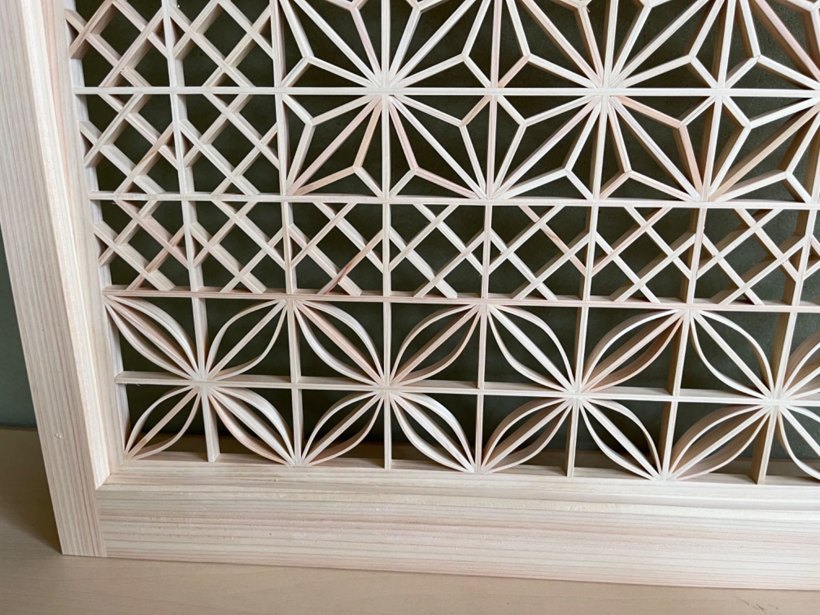 ウォールアート -麻の葉- 組子細工インテリア】ハンドメイド