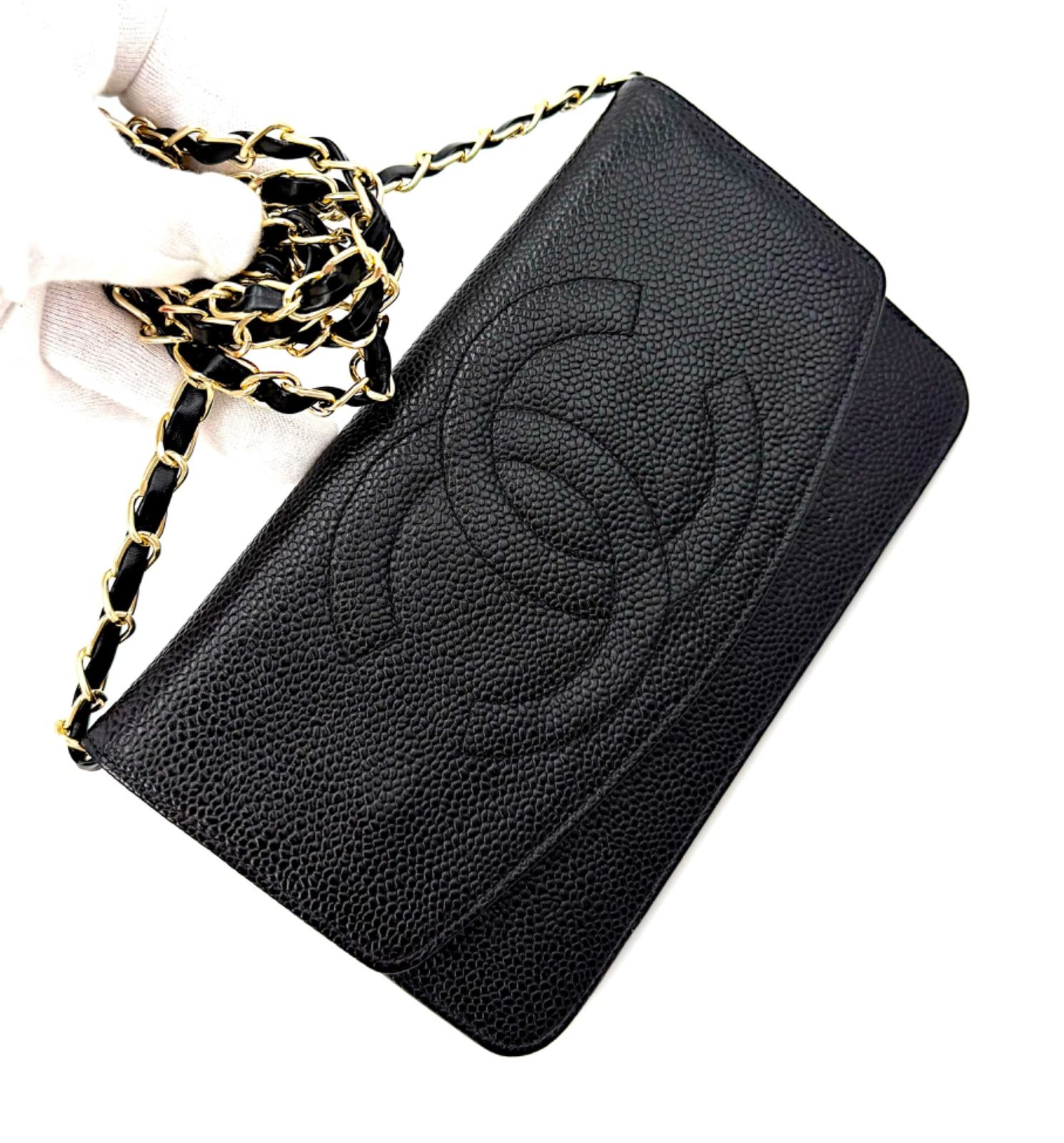 CHANEL シャネル ラムスキン デカココ 財布 ブラック 二つ折り財布 