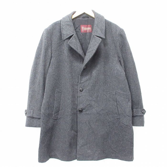 XL/古着 Richman 長袖 ウール コート メンズ 90s 大きいサイズ 濃グレー 霜降り spe 24nov21 中古 アウター