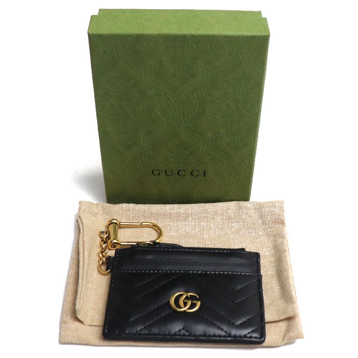 GUCCI グッチ キーチェーン付き ウォレット コインケース GGマーモント