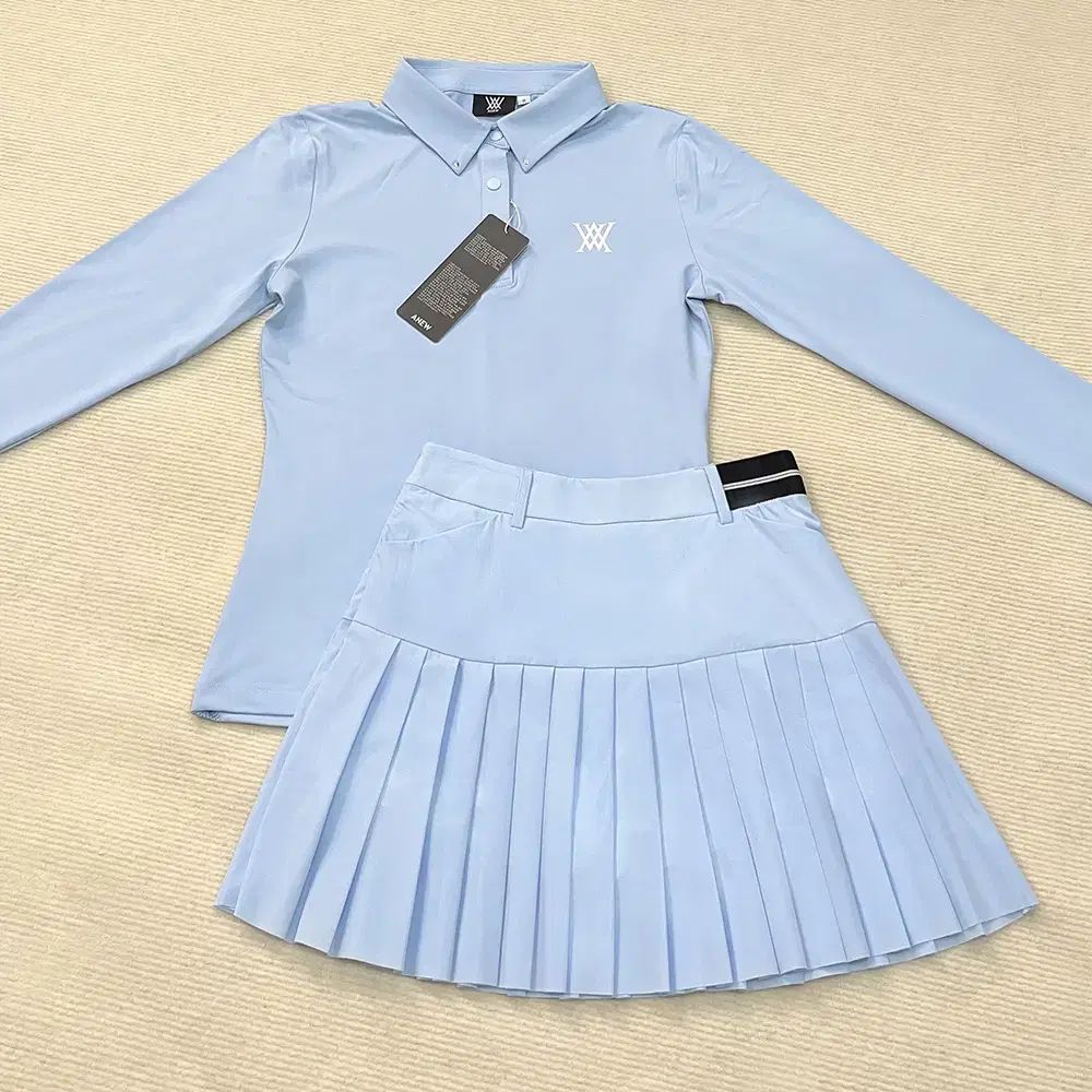 ANEW レディースゴルフウェア セット 秋 長袖 Tシャツ スカート