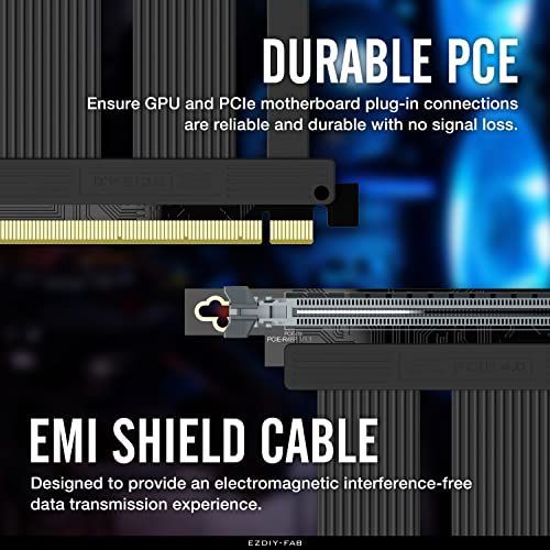 EZDIY-FAB PCIe 4.0 X16ライザーケーブル 高速シールド垂直GPU