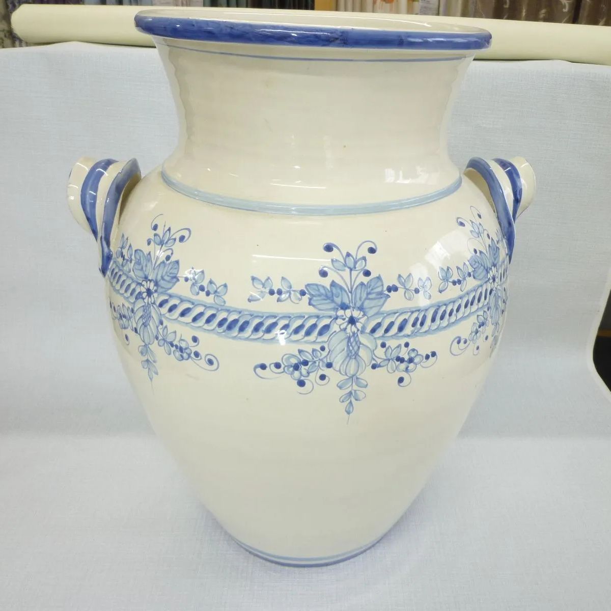 傘立て　陶器　インテリア　花器 インテリア陶器 染付 傘立て 陶器花柄 陶器傘立て ブドウ柄 公式通販