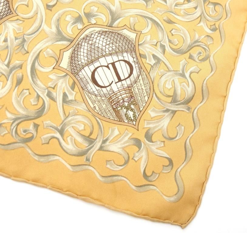 Christian Dior バラと気球のスカーフ クリスチャン・ディオール Christian Dior スクエアスカーフ 気球 薔薇