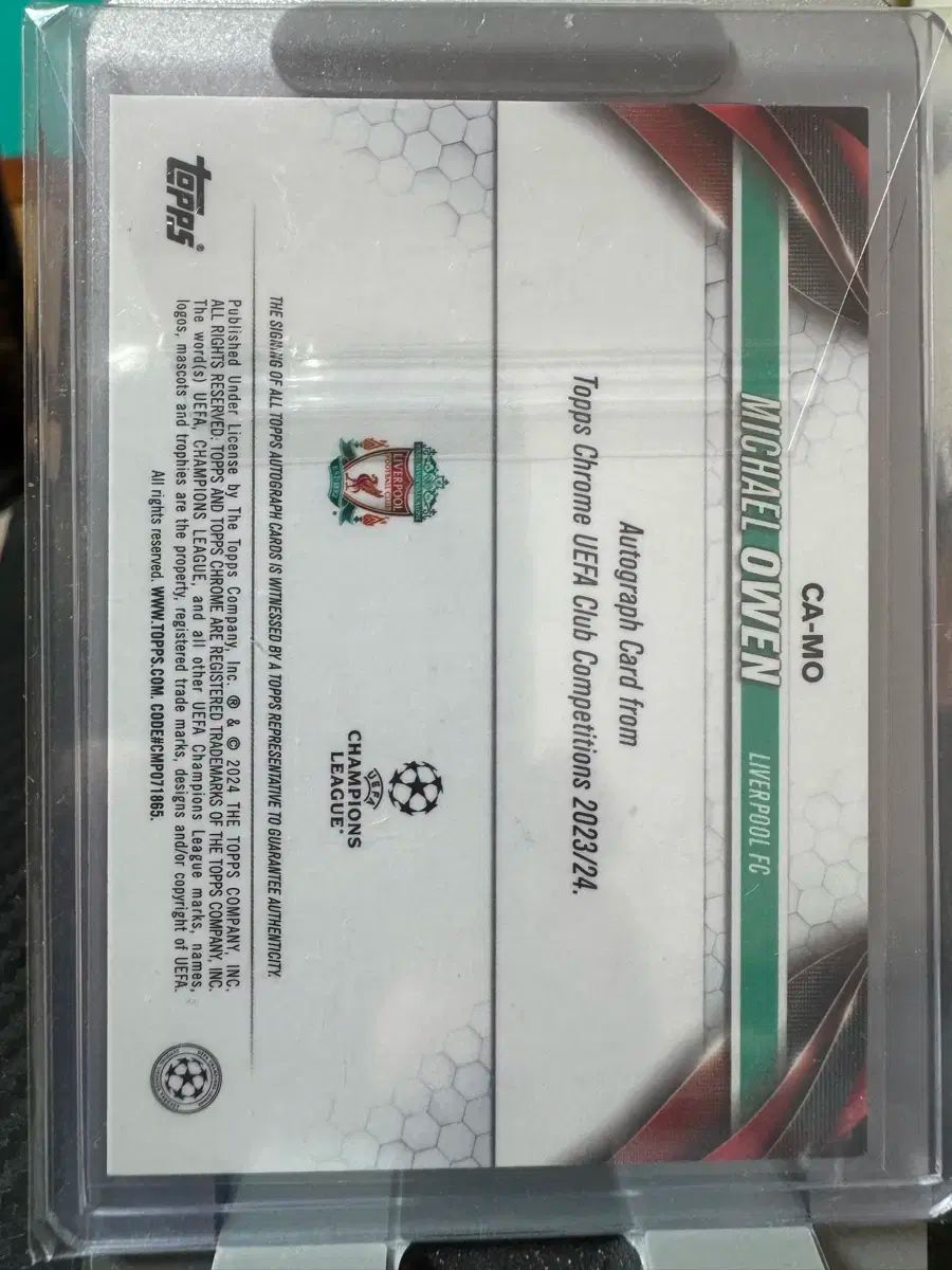 マイケル オーウェン 2025 TOPPS CHROME UEFA オート サイン カード