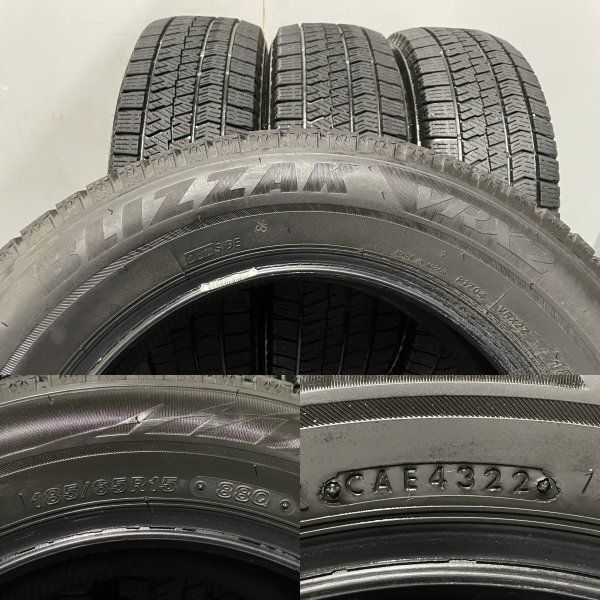 BS BRIDGESTONE BLIZZAK VRX2 185/65R15 15インチ スタッドレス 4本 22年製 イスト アクア ティーダ ノート デミオ フリード等　(KTI033)