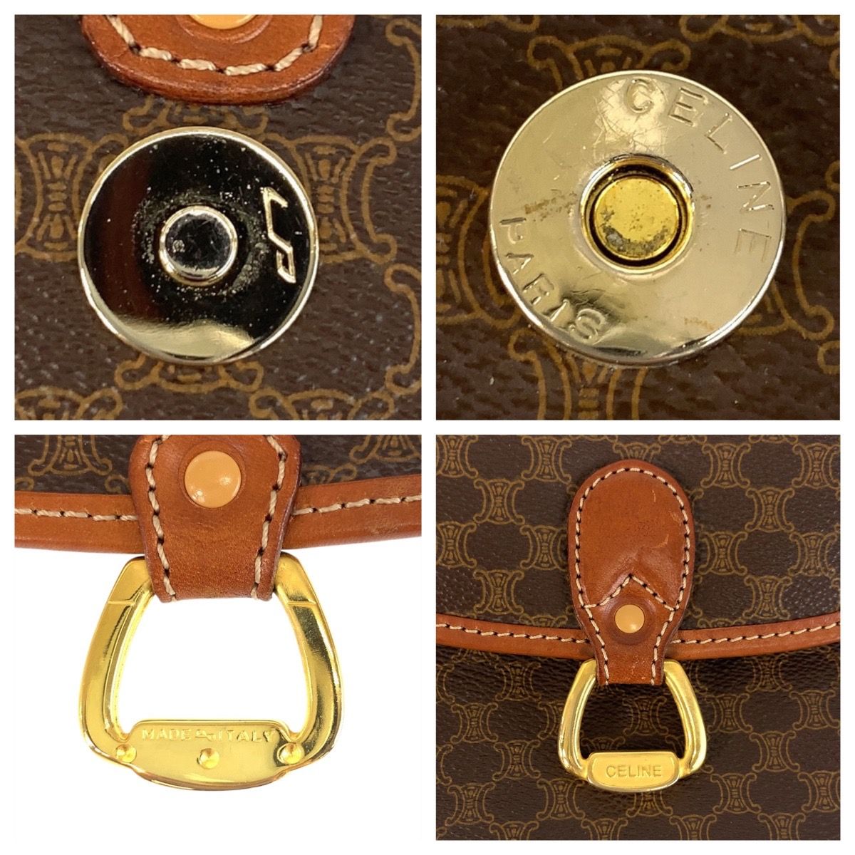 高級】CELINE ショルダーバッグ マカダム レザー 本皮 美品 3276